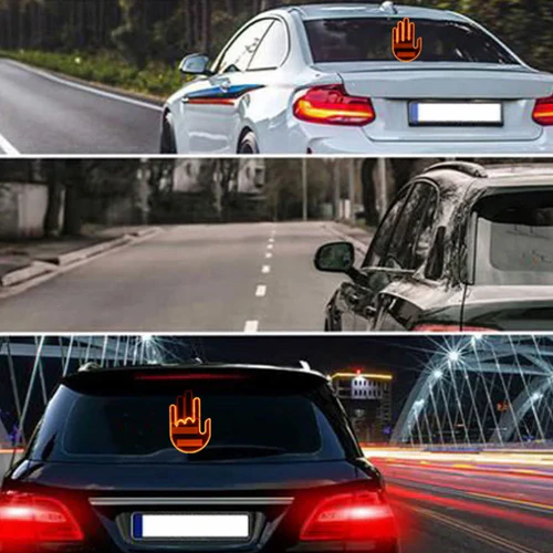 Finger Gesture Light with Remote Finger Light LED Car Back Window Sign Hand Funny Car Truck - Image 4